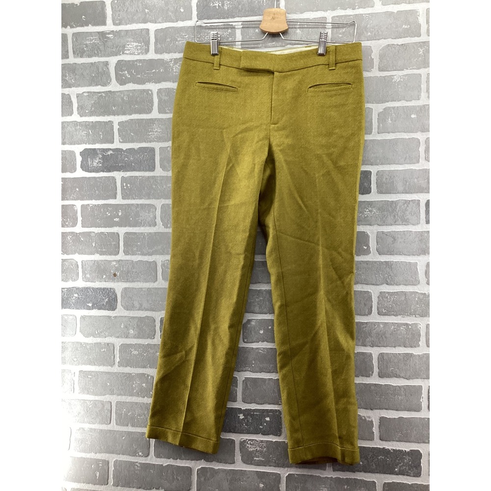Cartonnier Anthropologie  Wool Trousers Chartreuse Green Straight Leg‎ Pants 6